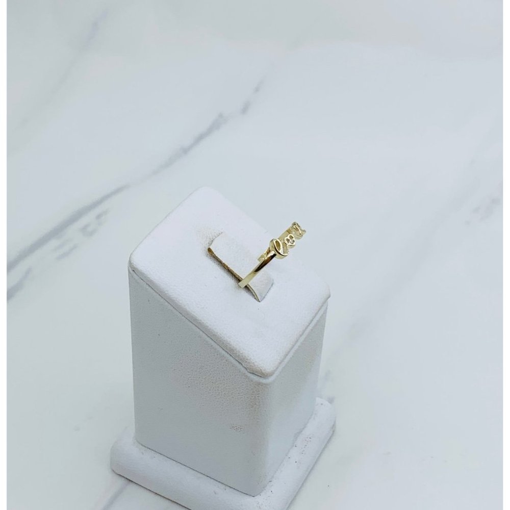 10k Solid Gold Ring Minimalist Stackable Love Siz… - image 2